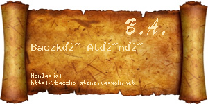 Baczkó Aténé névjegykártya